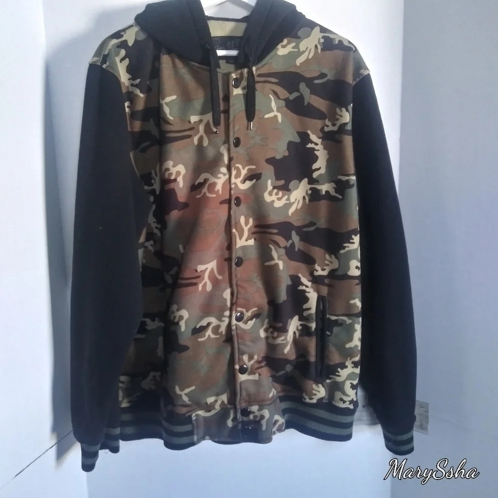 Ring of Fire camuflage Jacket Mens Size XXL  Fleece Snap Track Jacket